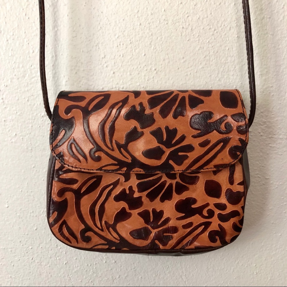 Floral Leather Crossbody Bag